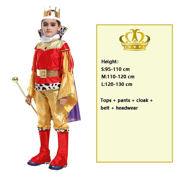 Halloween Cosplay kids Prince Costume for Children The King Costumes Christmas Boys Fantasia European royalty clothing