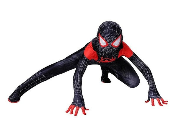 2019 New Children's costume Spiderman verses spider Miles Morales Cosplay Costume Zentai Spiderman pattern Body Bodysuits