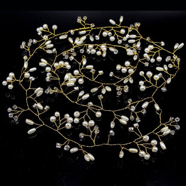 2019 Fashion Wedding Hair Accessories Simulated Pearl Haedbands for Bride Crystal Crown Floral Elegant Hair Ornaments Hairpin