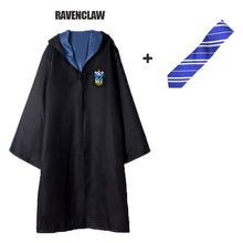 Load image into Gallery viewer, Robe Cape Cloak With Tie Scarf Wand Potter Glasses Ravenclaw Gryffindor Hufflepuff Slytherin Costume Adult Potter Cosplay