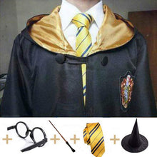 Load image into Gallery viewer, Robe Cape Cloak With Tie Scarf Wand Potter Glasses Ravenclaw Gryffindor Hufflepuff Slytherin Costume Adult Potter Cosplay