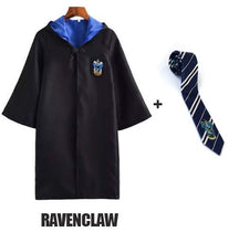 Load image into Gallery viewer, Robe Cape Cloak With Tie Scarf Wand Potter Glasses Ravenclaw Gryffindor Hufflepuff Slytherin Costume Adult Potter Cosplay