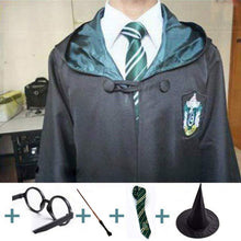 Load image into Gallery viewer, Robe Cape Cloak With Tie Scarf Wand Potter Glasses Ravenclaw Gryffindor Hufflepuff Slytherin Costume Adult Potter Cosplay