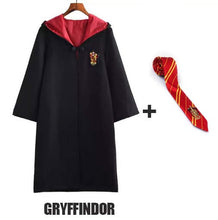 Load image into Gallery viewer, Robe Cape Cloak With Tie Scarf Wand Potter Glasses Ravenclaw Gryffindor Hufflepuff Slytherin Costume Adult Potter Cosplay