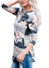 Load image into Gallery viewer, Fashion Casual Long Sleeve Printed Floral Flower T Shirt Women Top Tees Summer T-Shirt Femme Ladies Clothes