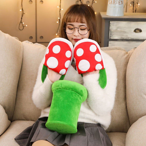 Women Halloween Carnival Fancy Funny Flower Cosplay Shoes Super Mario Cannibal Flower Piranha Slip on Home Wear Slippers