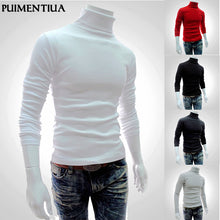 Load image into Gallery viewer, Puimentiua 2019 Autumn Winter Men&#39;s Sweater Males Turtleneck Solid Color Casual Sweater Homme Slim Fit Knitted Cotton Pullovers