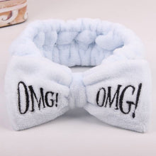 Load image into Gallery viewer, 2019 New OMG Letter Coral Fleece Wash Face Bow Hairbands For Women Girls Headbands Headwear Hair Bands Turban Hair Accessories