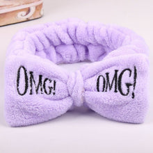 Load image into Gallery viewer, 2019 New OMG Letter Coral Fleece Wash Face Bow Hairbands For Women Girls Headbands Headwear Hair Bands Turban Hair Accessories