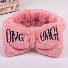 Load image into Gallery viewer, 2019 New OMG Letter Coral Fleece Wash Face Bow Hairbands For Women Girls Headbands Headwear Hair Bands Turban Hair Accessories