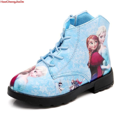 Winter Girl Shoes Ice And Snow Princess Shoes Short Boots Baby Shoe Cartoon Children Snowfield Leather Martin Boots Child Shoes