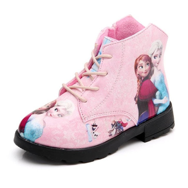 Winter Girl Shoes Ice And Snow Princess Shoes Short Boots Baby Shoe Cartoon Children Snowfield Leather Martin Boots Child Shoes