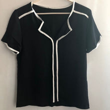 Load image into Gallery viewer, Jeseca New Women Cloth Chiffon Shirt Blouse Patchwork Female Loose Korean Short Sleeve Tops Shirt White Blouses Fit Tops