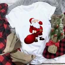 Load image into Gallery viewer, New Kawaii Reindeer T shirt Women Fashion Christmas Harajuku Short Sleeve T-shirt White Suitable All Seasons Tshirt Tops Clothes