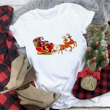 Load image into Gallery viewer, New Kawaii Reindeer T shirt Women Fashion Christmas Harajuku Short Sleeve T-shirt White Suitable All Seasons Tshirt Tops Clothes