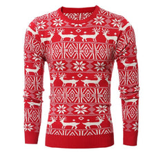 Load image into Gallery viewer, New Christmas Style Men Autumn Winter Pullover Sweater Deer Printed Long Sleeve Thicken Warm O-Neck Sweaters Male Pull Femme