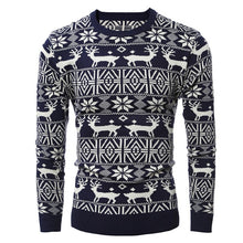 Load image into Gallery viewer, New Christmas Style Men Autumn Winter Pullover Sweater Deer Printed Long Sleeve Thicken Warm O-Neck Sweaters Male Pull Femme