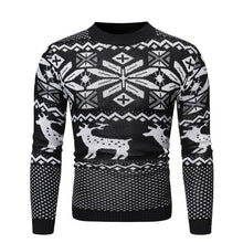 Load image into Gallery viewer, New Christmas Style Men Autumn Winter Pullover Sweater Deer Printed Long Sleeve Thicken Warm O-Neck Sweaters Male Pull Femme