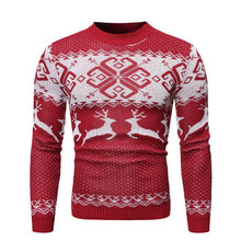 Load image into Gallery viewer, New Christmas Style Men Autumn Winter Pullover Sweater Deer Printed Long Sleeve Thicken Warm O-Neck Sweaters Male Pull Femme