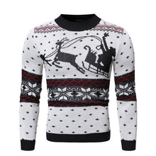 Load image into Gallery viewer, New Christmas Style Men Autumn Winter Pullover Sweater Deer Printed Long Sleeve Thicken Warm O-Neck Sweaters Male Pull Femme