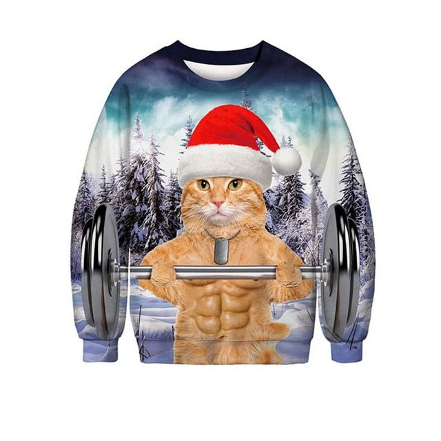 Ugly Christmas Sweater 3D Print Funny Xmas Pullover Hoodie Sweatshirt Men Women Holiday Party Autumn men's sweater