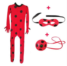 Load image into Gallery viewer, Girls LadyBug Costume Lady bug Cosplay Clothing Sets Kids Halloween Party Marinette Little Beetle Suit Lady bug Jumpsuit