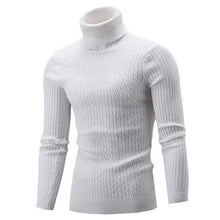 Load image into Gallery viewer, HEFLASHOR Autumn Warm Turtleneck Sweater Men Fashion Solid Knitted Mens Sweaters 2019 Casual Male Double Collar Slim Pullover
