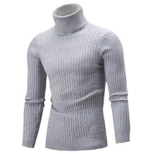 Load image into Gallery viewer, HEFLASHOR Autumn Warm Turtleneck Sweater Men Fashion Solid Knitted Mens Sweaters 2019 Casual Male Double Collar Slim Pullover