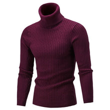 Load image into Gallery viewer, HEFLASHOR Autumn Warm Turtleneck Sweater Men Fashion Solid Knitted Mens Sweaters 2019 Casual Male Double Collar Slim Pullover