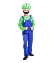 Load image into Gallery viewer, Cosplay Adults and Kids Super Mario Bros Cosplay Dance Costume Set Children Halloween Party MARIO &amp; LUIGI Costume for Kids Gifts