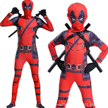 Load image into Gallery viewer, Movie Quality Kids Deadpool 2 Costume Adult Superhero Spandex Suit Party Halloween Cosplay Costume With Swords Gloves