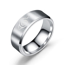 Load image into Gallery viewer, Naruto Konoha Hidden Village Rings Silver Gold Black Titanium Steel Men/Women 8mm