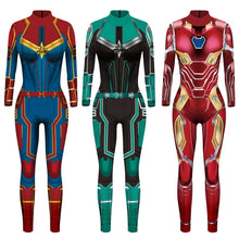 Load image into Gallery viewer, VIP FASHION 2019 New 3D Super Hero Captain Costume Cosplay Women Marvel Movie Jumpsuit Costumes For Women Plus Size  Jumpsuit