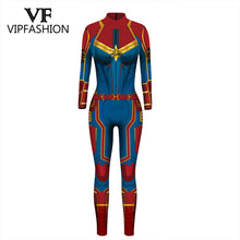 Load image into Gallery viewer, VIP FASHION 2019 New 3D Super Hero Captain Costume Cosplay Women Marvel Movie Jumpsuit Costumes For Women Plus Size  Jumpsuit
